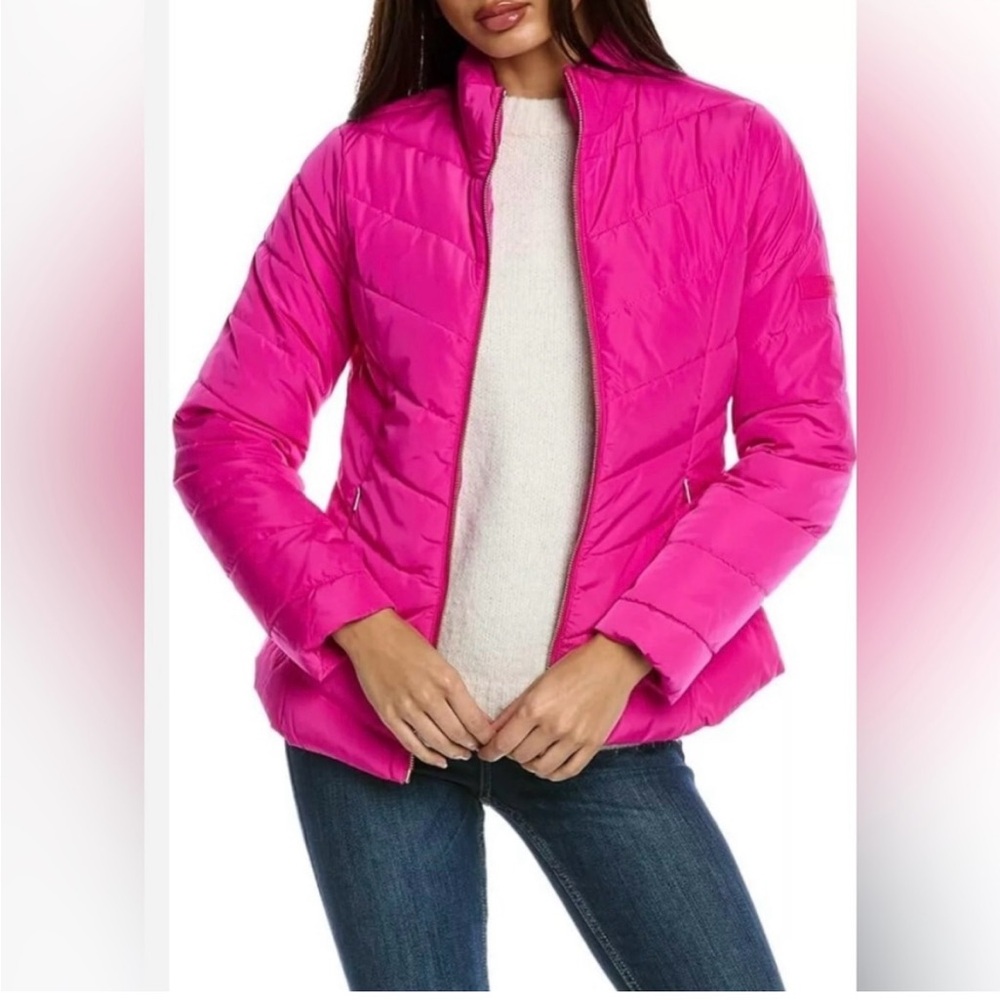 GORGEOUS Ted Baker Hot Pink Long Sleeve Puffer Jacket Size 0 XS